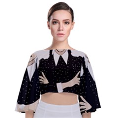 Wednesday Addams Tie Back Butterfly Sleeve Chiffon Top by Fundigitalart234