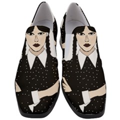 Wednesday Addams Women Slip On Heel Loafers by Fundigitalart234