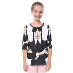 Wednesday Addams Kids  Quarter Sleeve Raglan Tee