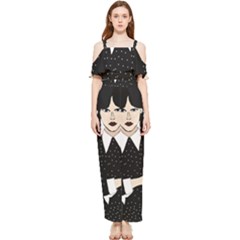 Wednesday Addams Draped Sleeveless Chiffon Jumpsuit by Fundigitalart234