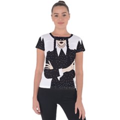 Wednesday Addams Short Sleeve Sports Top  by Fundigitalart234