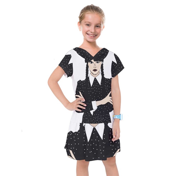 Wednesday addams Kids  Drop Waist Dress