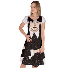 Wednesday Addams Classic Short Sleeve Dress by Fundigitalart234