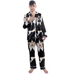 Wednesday Addams Men s Long Sleeve Satin Pajamas Set by Fundigitalart234