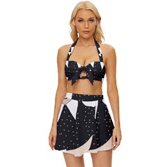 Wednesday Addams Vintage Style Bikini Top And Skirt Set 