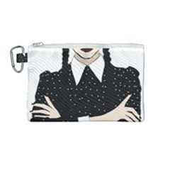 Wednesday Addams Canvas Cosmetic Bag (medium) by Fundigitalart234