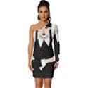 Wednesday addams Long Sleeve One Shoulder Mini Dress View1