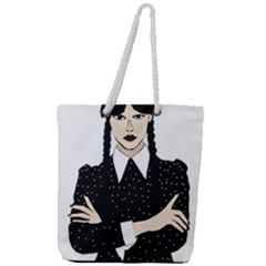 Wednesday Addams Full Print Rope Handle Tote (large) by Fundigitalart234