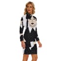 Wednesday addams Long Sleeve Shirt Collar Bodycon Dress View3