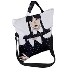 Wednesday Addams Fold Over Handle Tote Bag by Fundigitalart234