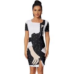 Wednesday Addams Fitted Knot Split End Bodycon Dress