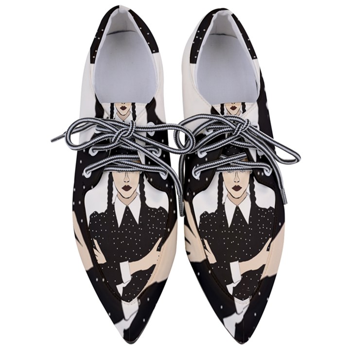 Wednesday addams Pointed Oxford Shoes