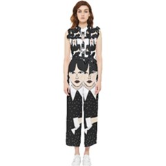 Wednesday Addams Women s Frill Top Chiffon Jumpsuit by Fundigitalart234