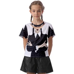 Wednesday Addams Kids  Front Cut Tee by Fundigitalart234