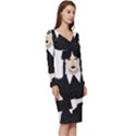 Wednesday addams Long Sleeve V-Neck Bodycon Dress  View3