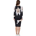 Wednesday addams Long Sleeve V-Neck Bodycon Dress  View4