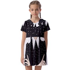 Wednesday Addams Kids  Asymmetric Collar Dress