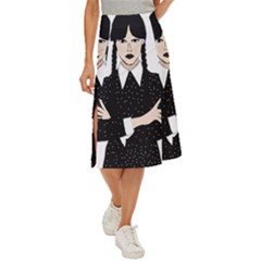 Wednesday Addams Midi Panel Skirt by Fundigitalart234