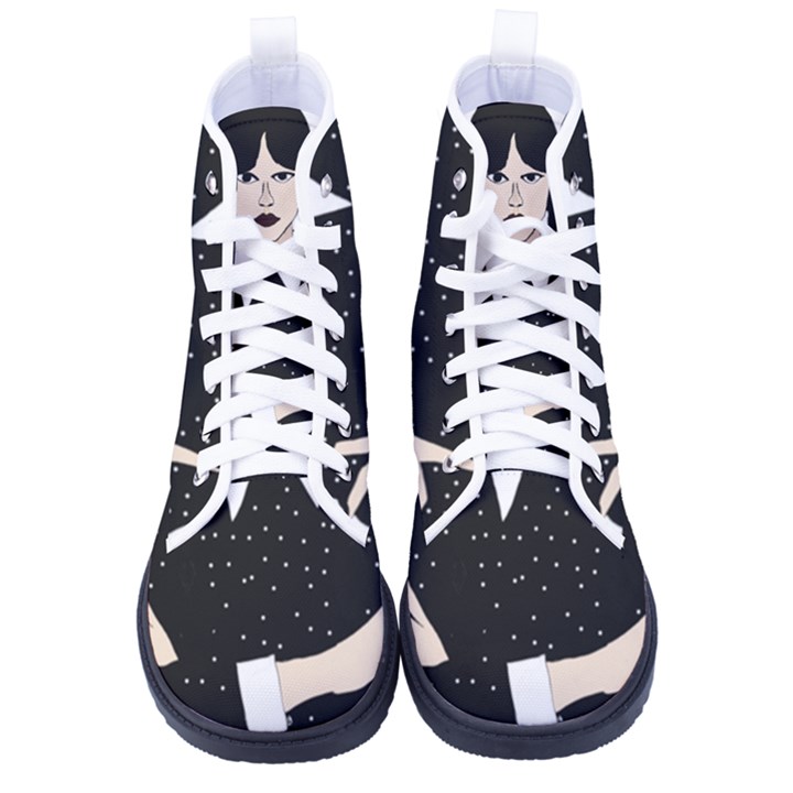 Wednesday addams Kid s High-Top Canvas Sneakers