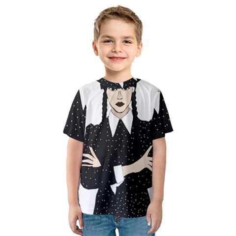 Wednesday Addams Kids  Sport Mesh Tee by Fundigitalart234