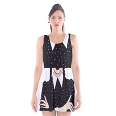 Wednesday Addams Scoop Neck Skater Dress