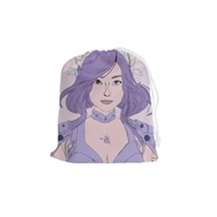 Futuristic Woman Drawstring Pouch (medium) by Fundigitalart234