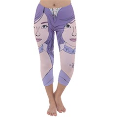 Futuristic Woman Capri Winter Leggings 