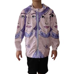 Futuristic Woman Kids  Hooded Windbreaker