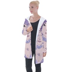 Futuristic Woman Longline Hooded Cardigan by Fundigitalart234