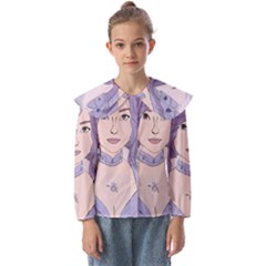 Futuristic Woman Kids  Peter Pan Collar Blouse by Fundigitalart234