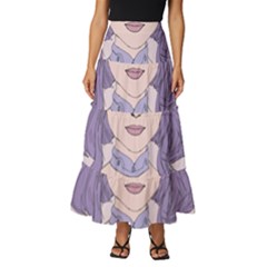 Futuristic Woman Tiered Ruffle Maxi Skirt by Fundigitalart234