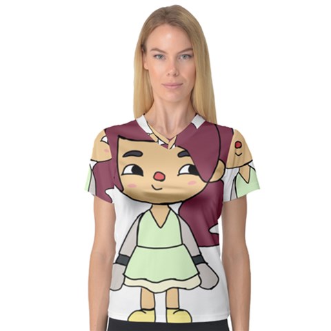 Toca Life Self Made Character  V-neck Sport Mesh Tee by Fundigitalart234