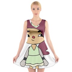 Toca Life Self Made Character  V-neck Sleeveless Dress by Fundigitalart234