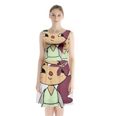 Toca Life Self Made Character  Sleeveless Waist Tie Chiffon Dress by Fundigitalart234