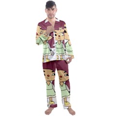 Toca Life Self Made Character  Men s Long Sleeve Satin Pajamas Set by Fundigitalart234