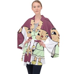 Toca Life Self Made Character  Long Sleeve Velvet Kimono  by Fundigitalart234