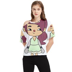 Toca Life Self Made Character  One Shoulder Cut Out Tee by Fundigitalart234