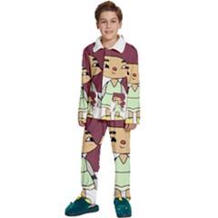 Toca Life Self Made Character  Kids  Long Sleeve Velvet Pajamas Set by Fundigitalart234