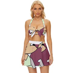 Toca Life Self Made Character  Vintage Style Bikini Top And Skirt Set  by Fundigitalart234