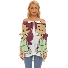 Toca Life Self Made Character  Off Shoulder Chiffon Pocket Shirt by Fundigitalart234