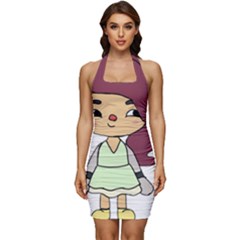 Toca Life Self Made Character  Sleeveless Wide Square Neckline Ruched Bodycon Dress by Fundigitalart234