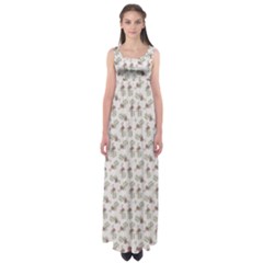 Warm Blossom Harmony Floral Pattern Empire Waist Maxi Dress by dflcprintsclothing