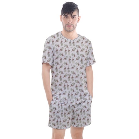 Warm Blossom Harmony Floral Pattern Men s Mesh Tee And Shorts Set by dflcprintsclothing