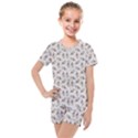 Warm Blossom Harmony Floral Pattern Kids  Mesh Tee and Shorts Set View1