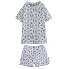 Warm Blossom Harmony Floral Pattern Kids  Swim Tee And Shorts Set by dflcprintsclothing