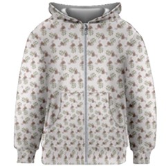 Warm Blossom Harmony Floral Pattern Kids  Zipper Hoodie Without Drawstring by dflcprintsclothing