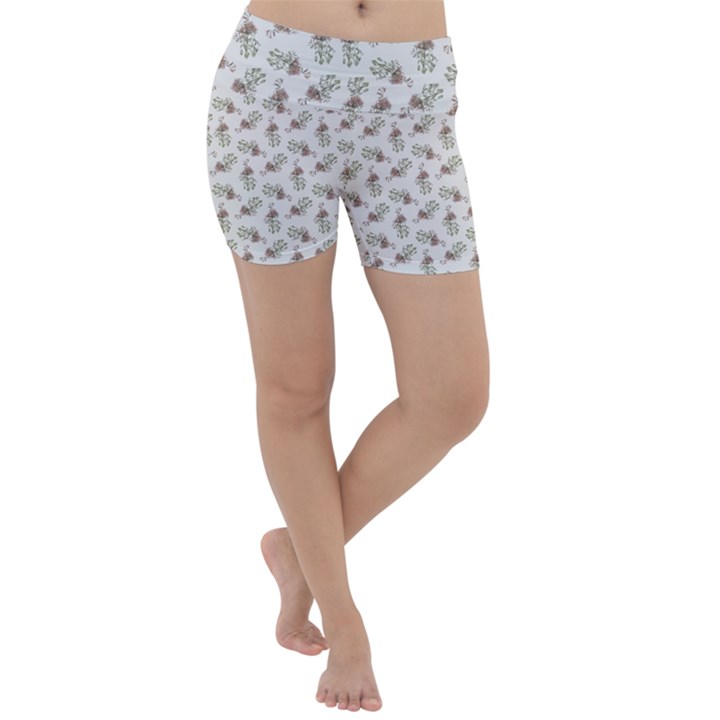 Warm Blossom Harmony Floral Pattern Lightweight Velour Yoga Shorts