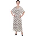 Warm Blossom Harmony Floral Pattern V-Neck Boho Style Maxi Dress View1