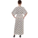 Warm Blossom Harmony Floral Pattern V-Neck Boho Style Maxi Dress View2