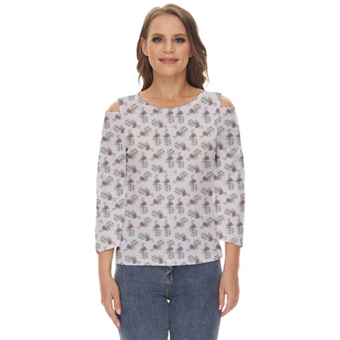 Warm Blossom Harmony Floral Pattern Cut Out Wide Sleeve Top by dflcprintsclothing